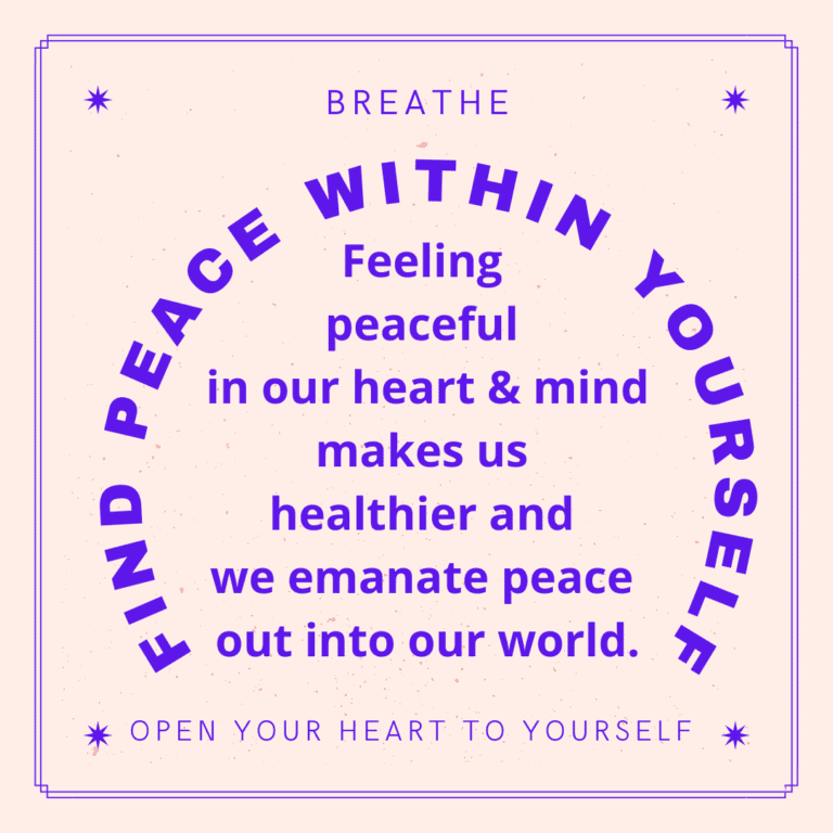 Find More Peace for Good Health and A Better World