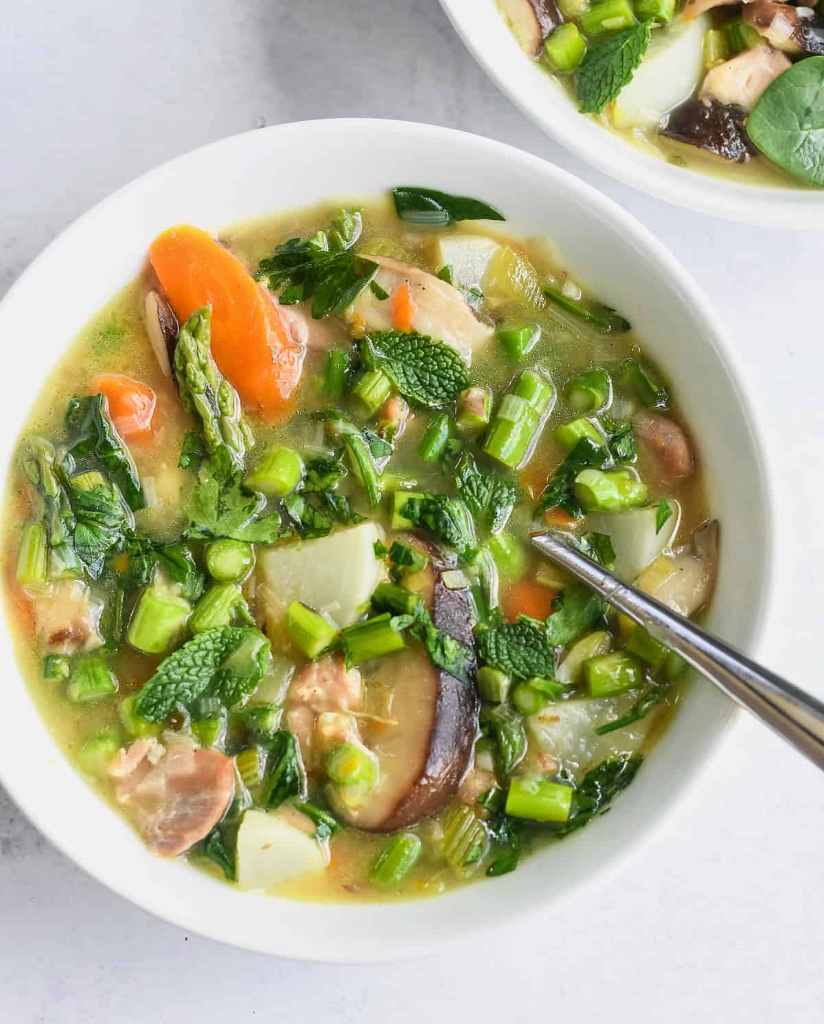 Chicken Soup with Spring Vegetables - Whole30 + Gluten Free