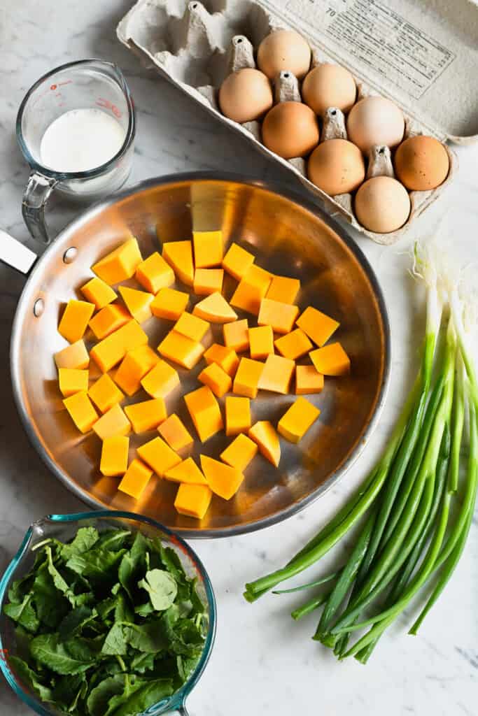 Kale and Butternut Squash Frittata ingredients