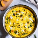 Kale and Butternut Squash Frittata in pan