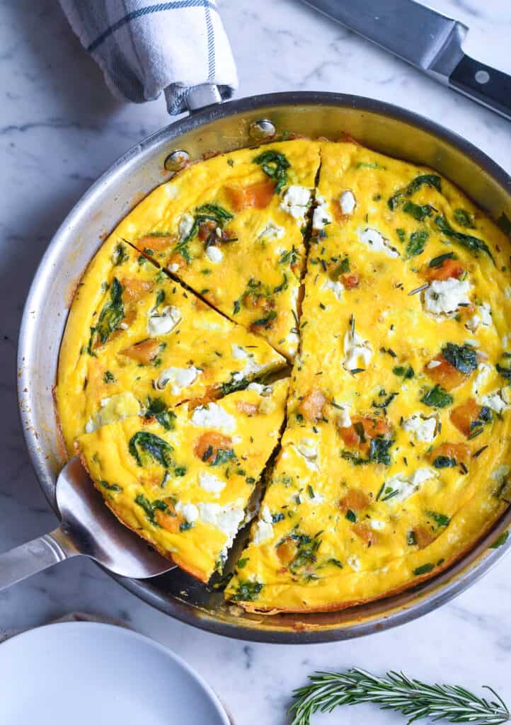 Kale and Butternut Squash Frittata with spatula