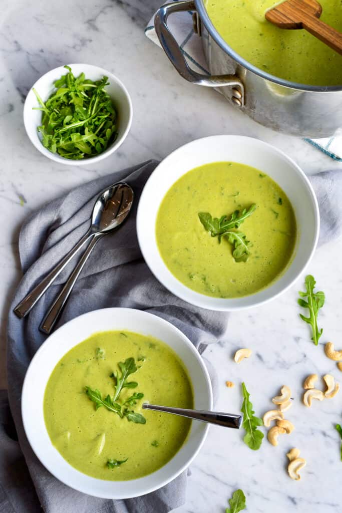 Creamy Zucchini Arugula Soup