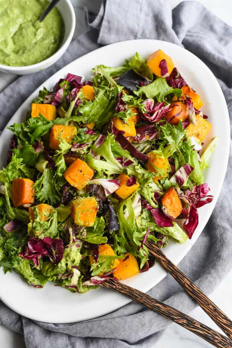 Bitter Greens Salad with Roasted Butternut Squash