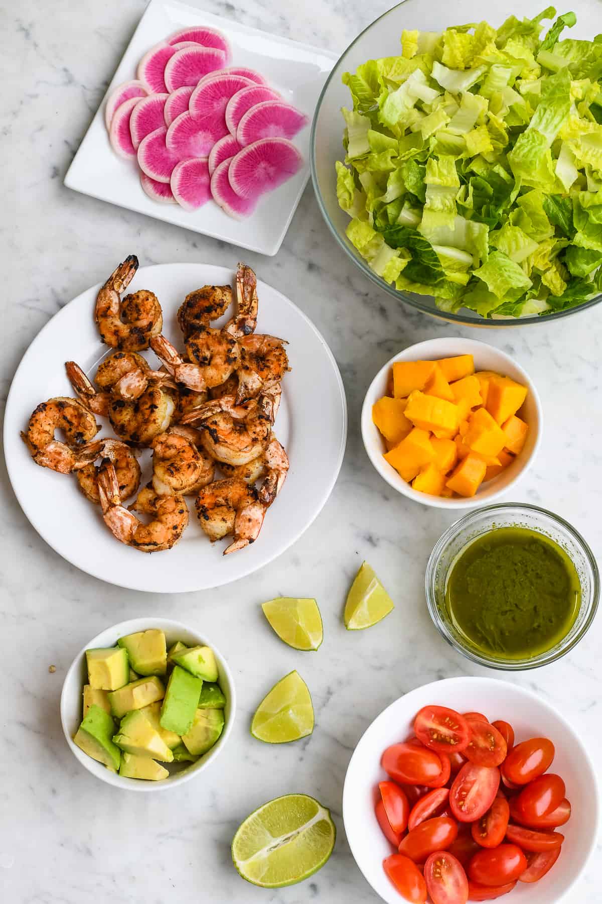 Shrimp Salad with Mango and Avocado ingredients