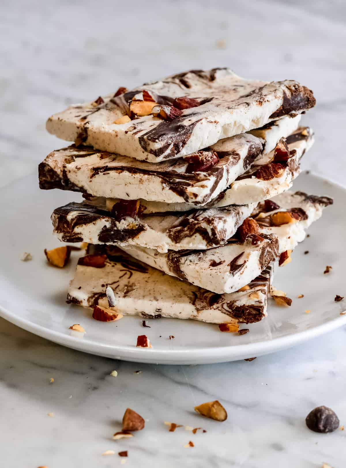 Frozen Cottage Cheese Bark stacked