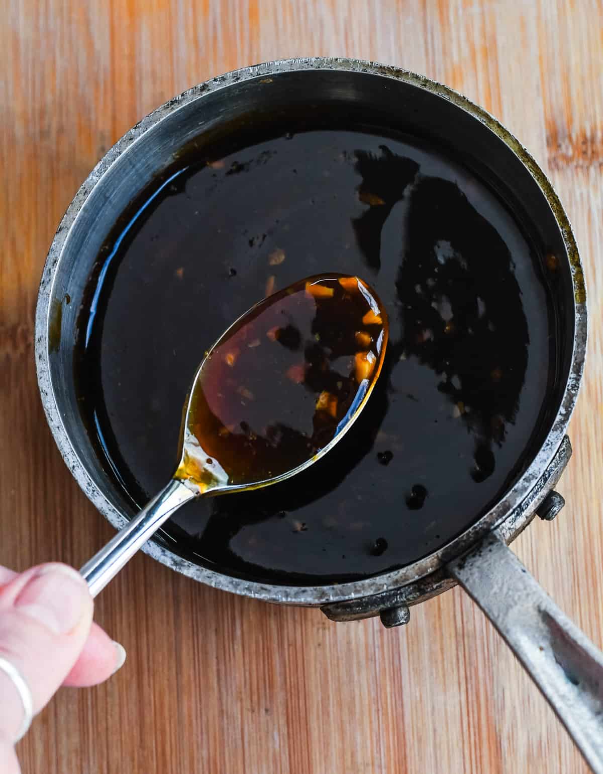 Easy Teriyaki sauce in pan thickened