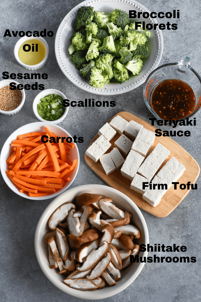 Easy Teriyaki Tofu ingredients