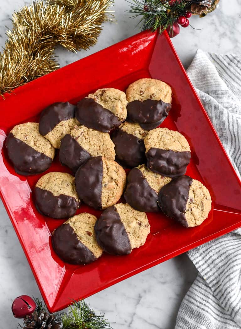 Maple Pecan Cookies with Chocolate Glaze