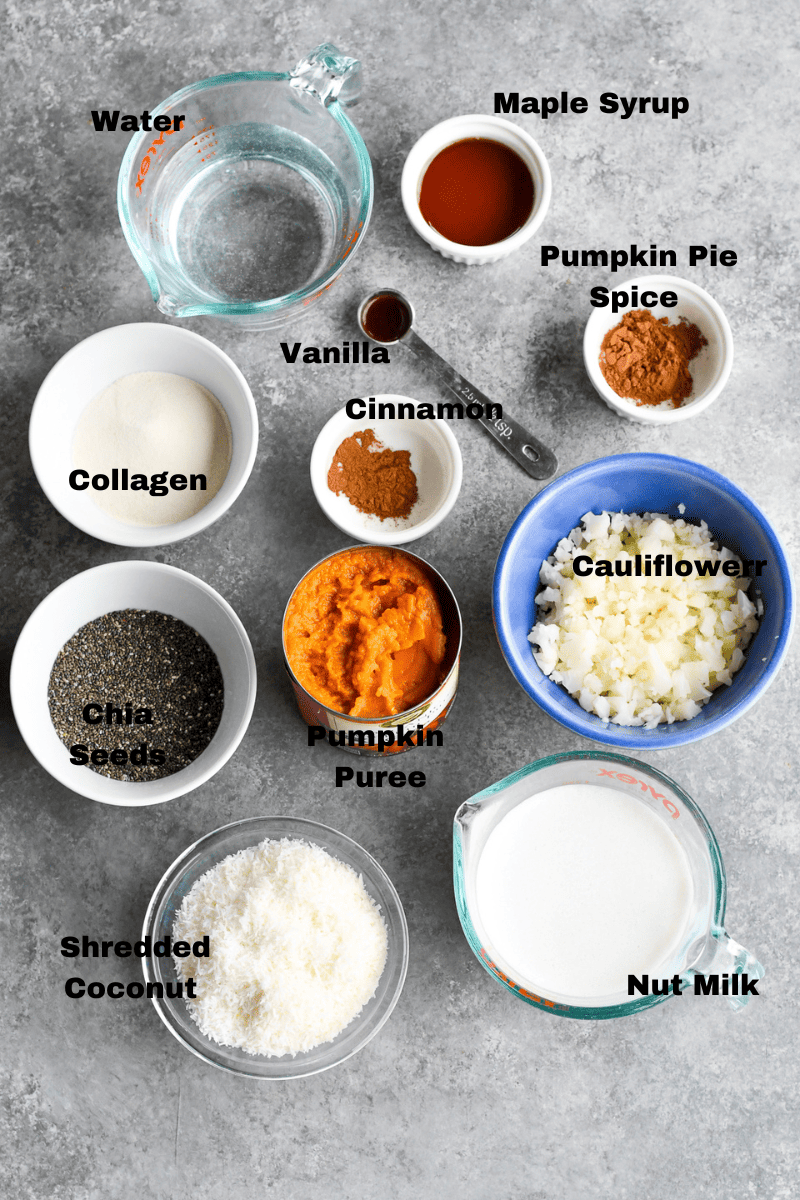 Anti-Inflammatory Paleo Pumpkin Porridge Ingredients