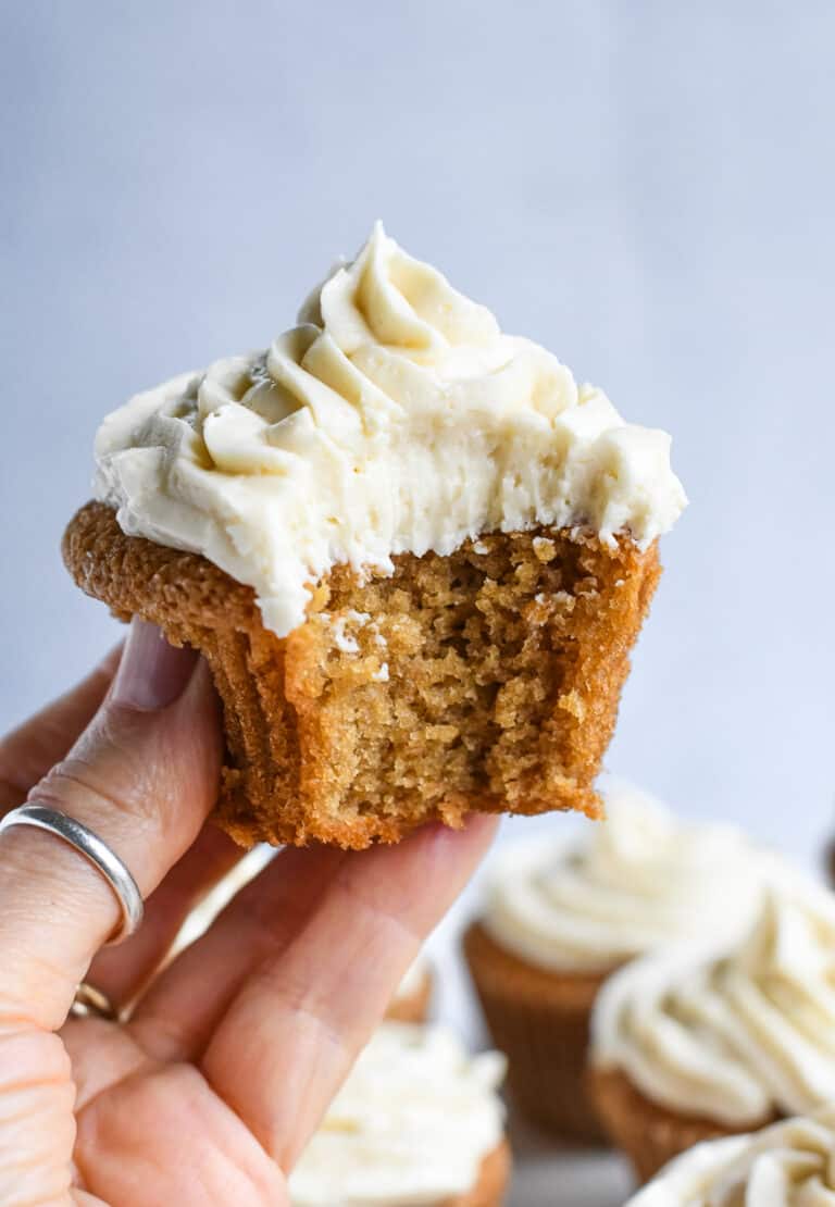 Paleo Vanilla Cupcakes with Vegan Buttercream Frosting (Gluten Free)