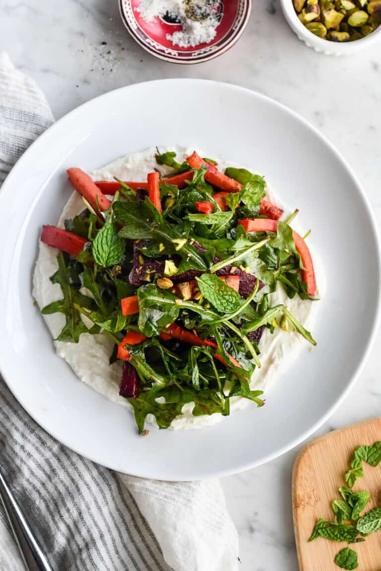 Roasted Carrot and Beet Salad with Whipped Feta