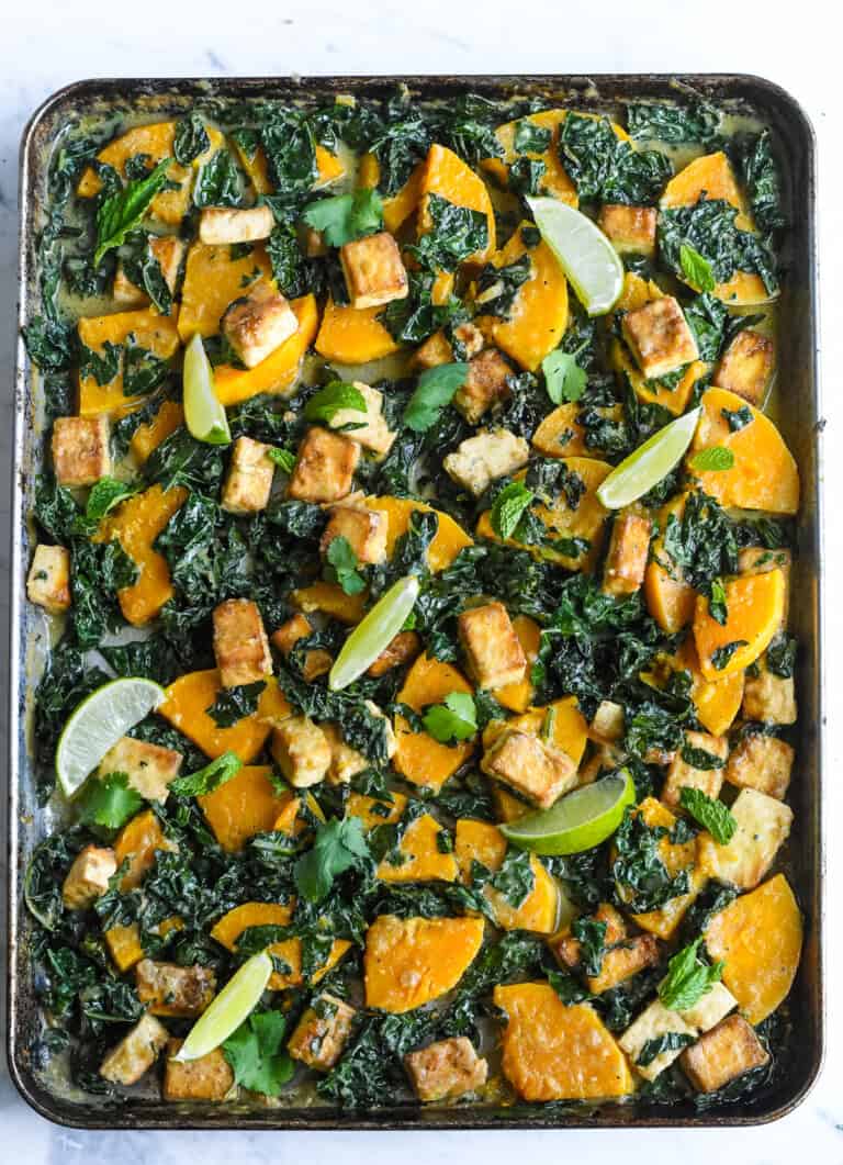 Sheet Pan Tofu with Coconut Curry Vegetables