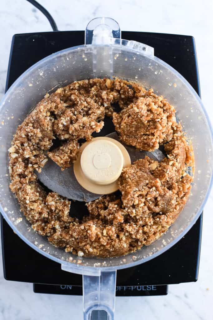 No Bake Chocolate Mousse Bars crust mixed in food processor