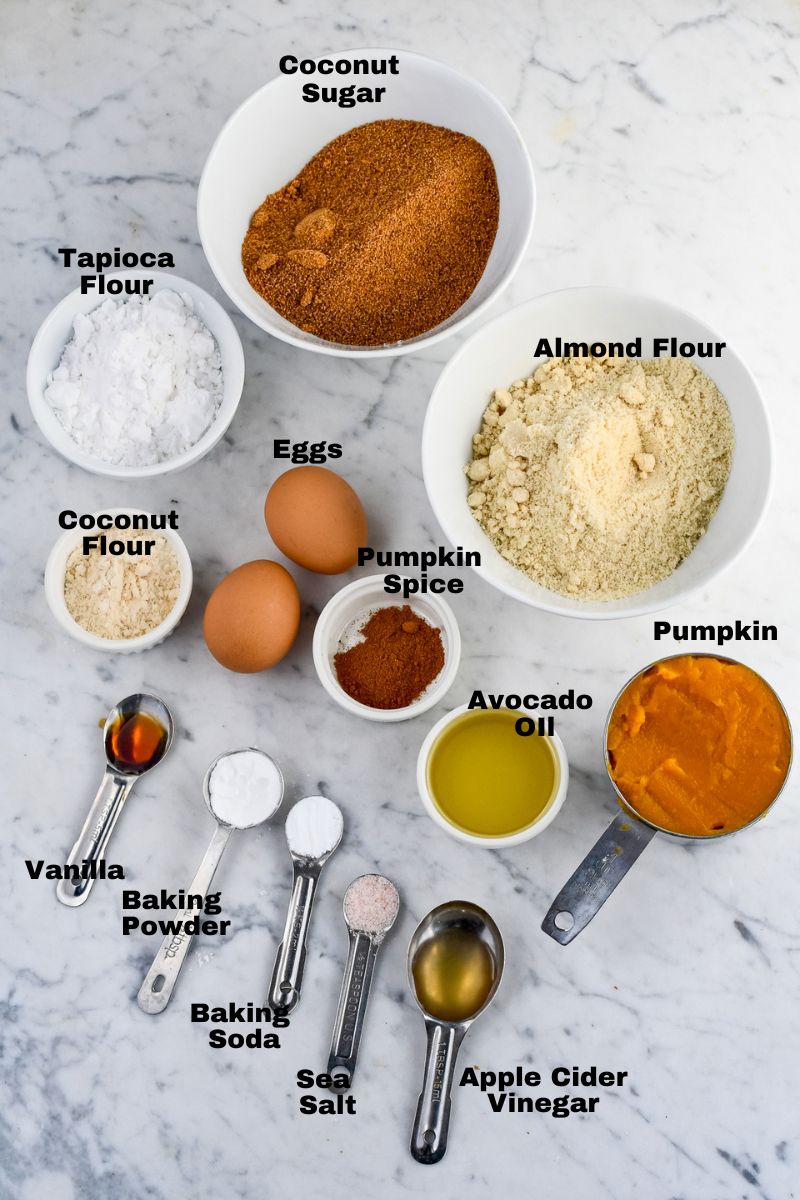Gluten Free Pumpkin Cupcake ingredients