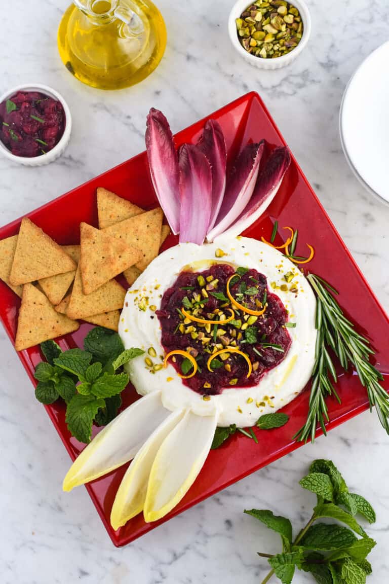 Creamy Whipped Feta with Cranberry Sauce