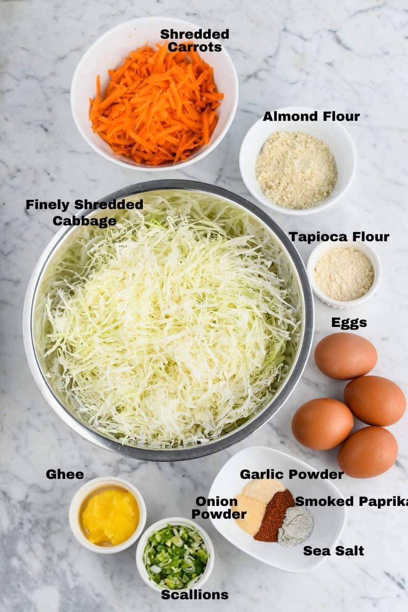 Cabbage Fritters (Gluten Free) ingredients