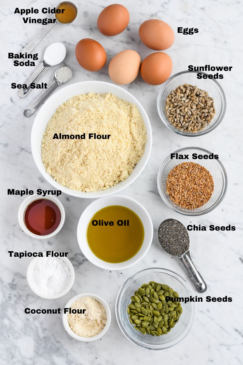 Easy Paleo Seed Bread (Gluten Free) Ingredients