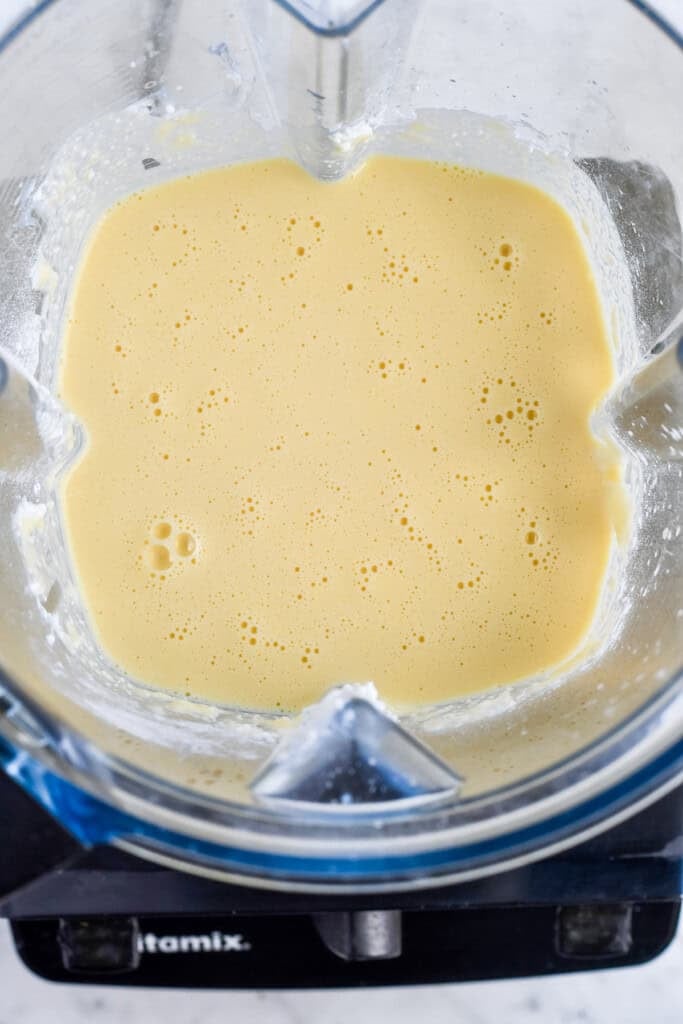 Easy Blueberry Cottage Cheese Bites blended with eggs