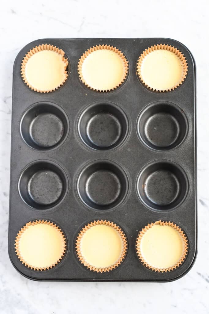 Easy Blueberry Cottage Cheese Bites in muffin tin without bluteberries