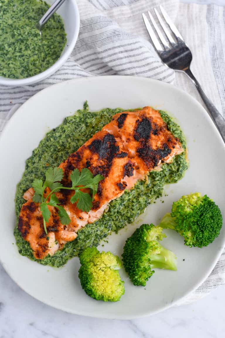 Indian-Spiced Salmon with Cilantro Mint Chutney