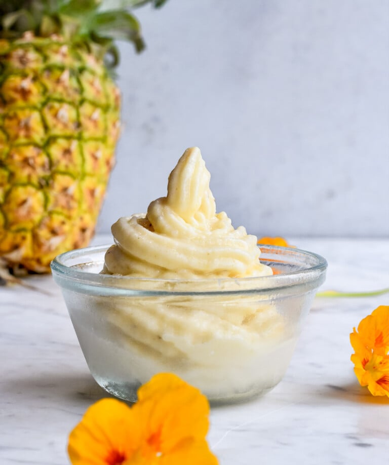 Vegan Pineapple Soft Serve – Easy 4 Ingredient Dessert