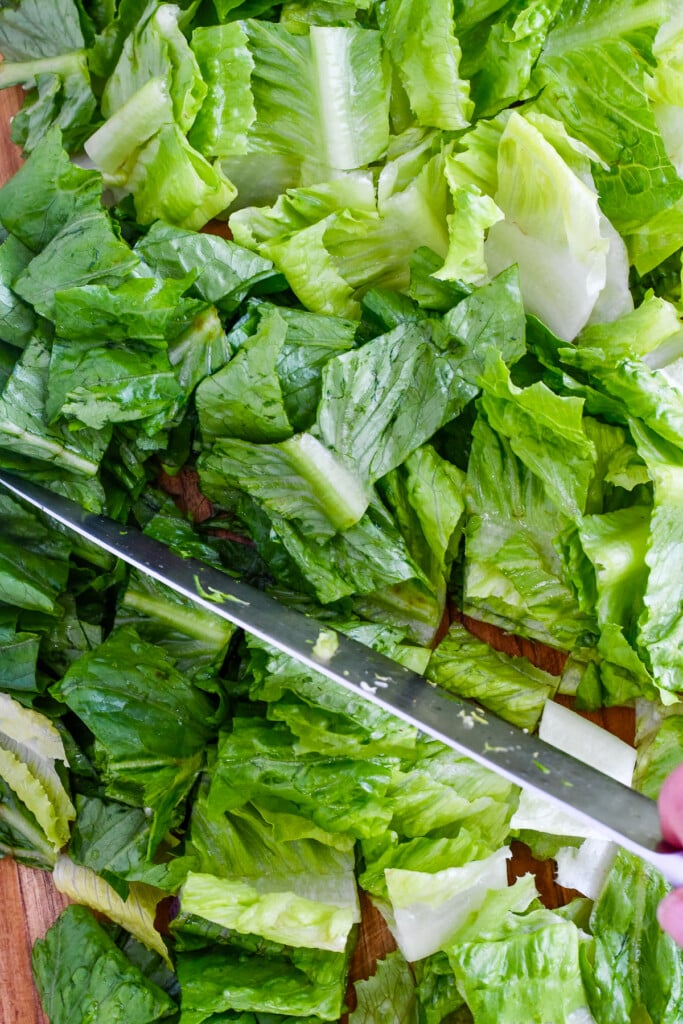 Easy Sautéed Romaine cut vertically
