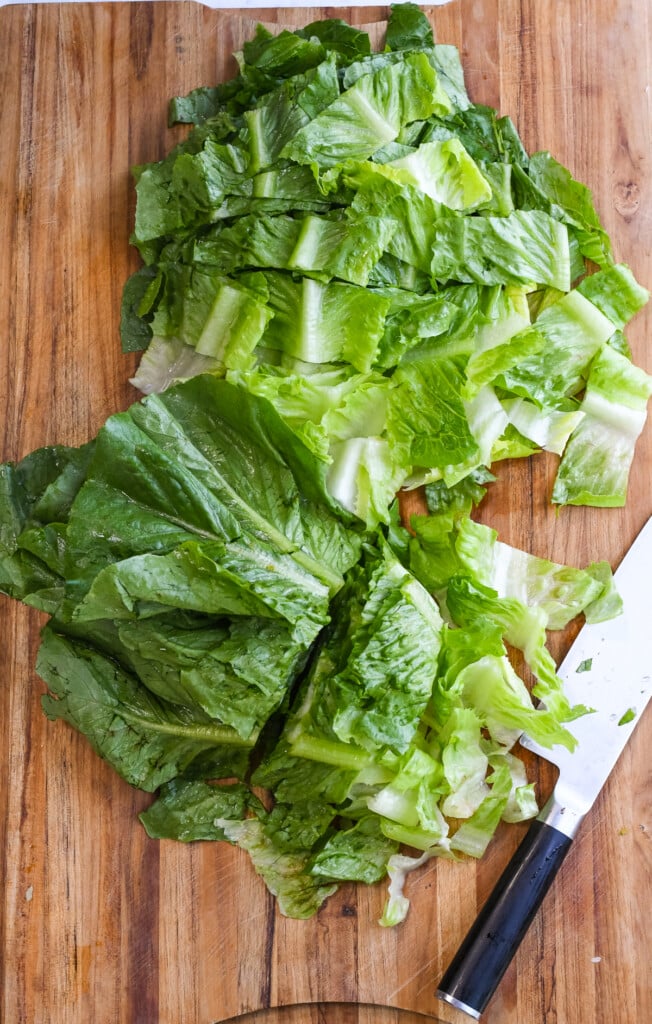 Easy Sautéed Romaine cut horizontally
