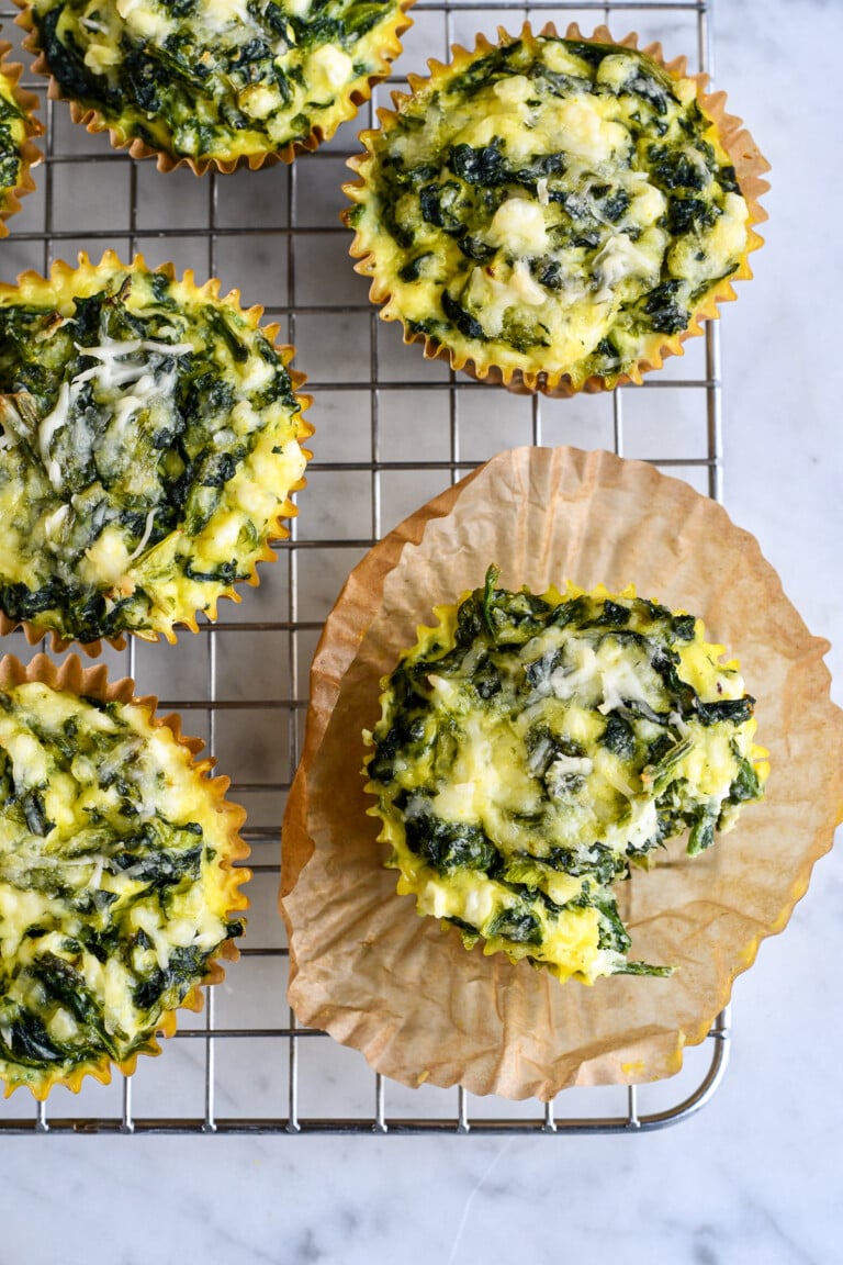 High Protein Spinach Egg Bites with Cottage Cheese