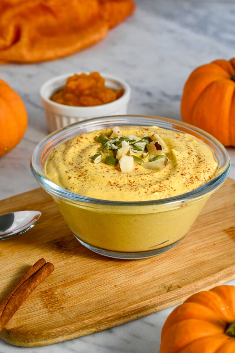 Whipped Pumpkin Cottage Cheese Breakfast Pudding