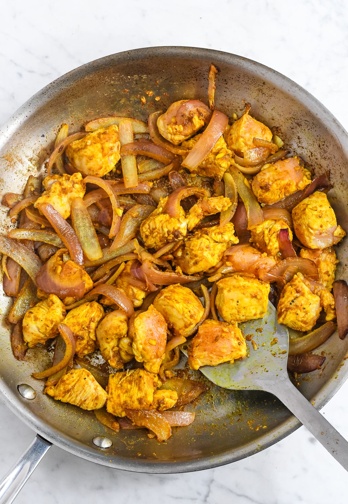Creamy Pumpkin Curry with Coconut Milk sauteed chicken with onions and spices