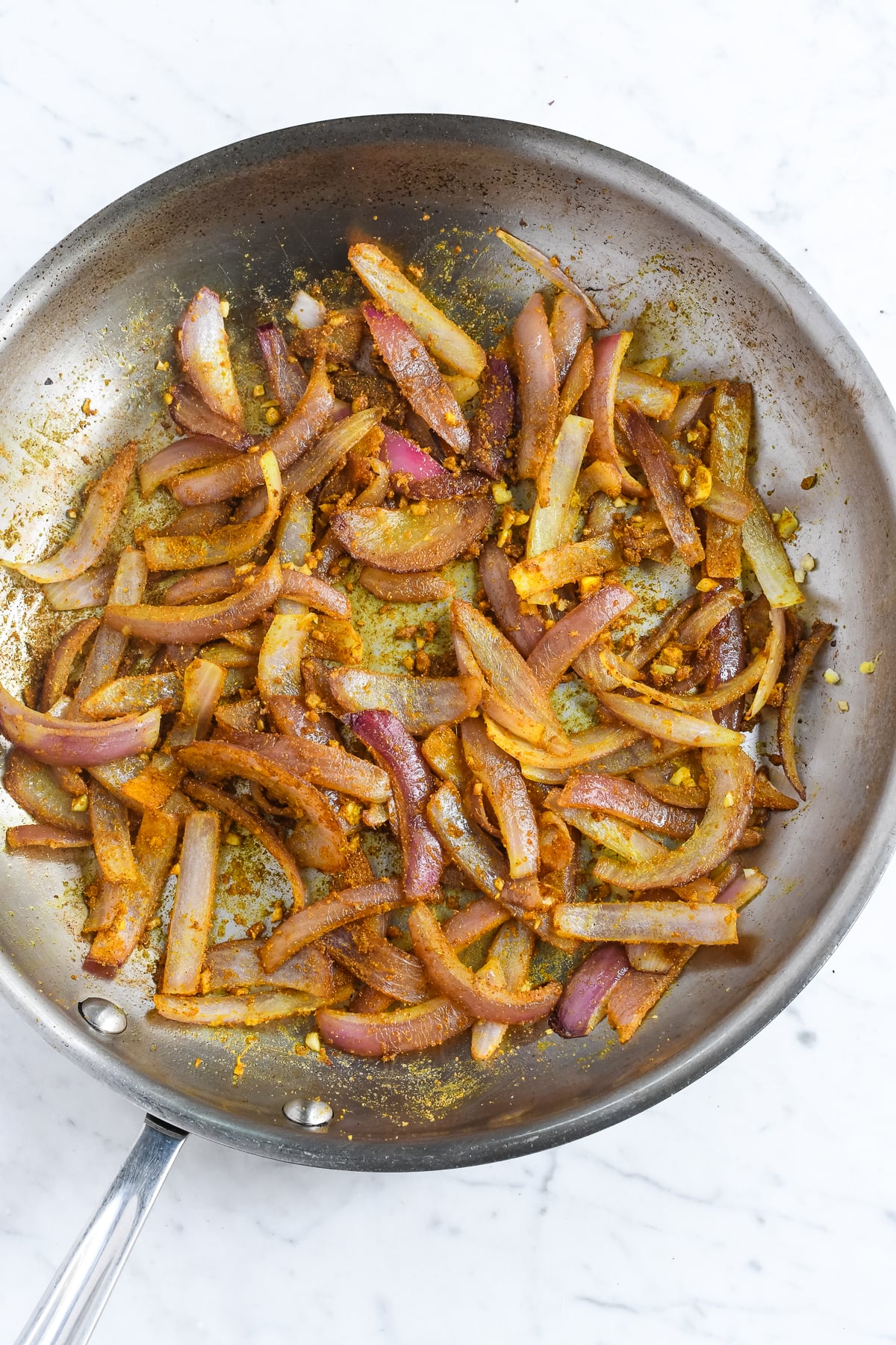 Creamy Pumpkin Curry with Coconut Milk onions sauteed with spices